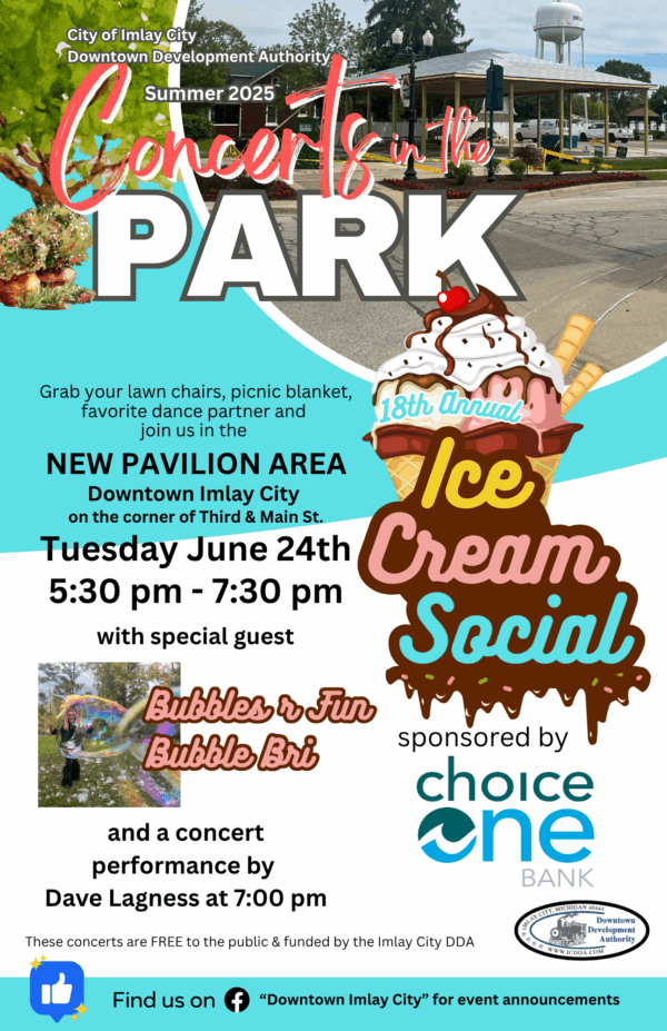 2025 Summer Concerts and Ice Cream Social in Imlay City